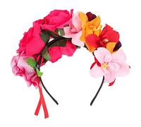 LRXIYODE Halloween Haarreif Rosenblüte Rosa Damen Blumenkranz Haarschmuck für Kostüm Party Cosplay und Fotografie