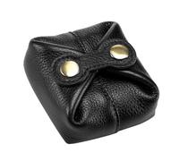 LRXIYODE Kleiner Münzaufbewahrungsbeutel aus Weichem Pu Leder mit Praktischem Knopfdesign Leichter Quadratischer Kleiner Geldbeutel für Täglichen Gebrauch in Schwarz
