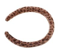 LRXIYODE Leopardenmuster Haarreif aus Lammwolle Breites Warmes Stirnband für Damen Modisches Herbst Winter Accessoire