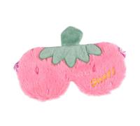 LRXIYODE Plüsch Schlafmaske Strahlend Erdbeer Muster Lichtdicht Weich Atmungsaktiv Augenbinde Für Schlaf Gesundheit Erholung