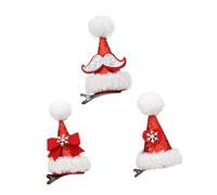 LRXIYODE Weihnachts Haarspangen 3 Stück Hut Form Haarklammern Mädchen Kopfschmuck Bunt Festlich für Weihnachten Party Festtagsfrisuren