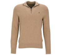 Polo Ralph Lauren Regular Fit Troyer mit Label-Stitching in Camel Melange, Größe L