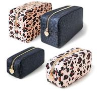 LS-LebenStil Kosmetiktasche Leo Beige 21x7cm Mäppchen Kulturtasche Schminktasche universeller Organizer für Kosmetik Make Up Handtaschenartikel Waschtasche Kulturbeutel Federmäppchen