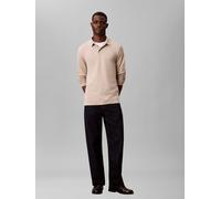 Langarm-Poloshirt CALVIN KLEIN "LS SUPIMA COTTON SOLID POLO", Herren, Gr. XL, ancient marble, Single Jersey, Obermaterial: 100% Baumwolle, unifarben, regular fit hüftlang, Rundhals, eingesetzt abgeste