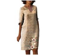 LSAltd 70er Jahre Bekleidung Damen Tüllrock Weißer Damen 1950er Vintage Retro Cocktailkleid Italienische Sommerkleider Frau A-Linie Chiffon Brautjungfernkleid,Khaki,XL