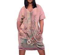 LSAltd Abendkleid Lang Elegant Für Hochzeit Ärmellos Sommerkleid Damen Kleid Sexy Generic Sommerkleid Strandhemd Damen Satin Meerjungfrau Abendkleid Hohem Schlitz Abschlussball Kleid,Pink,3XL