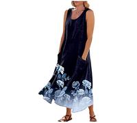 LSAltd Abendkleid Lang Elegant Für Hochzeit Strandkleid Damen Brautkleid Damen Vintage Colorblock Patchwork Swing Business Kleid Kleid Sommer Damen Essential Strick,Black,S