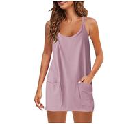 LSAltd Abendkleider Elegant Für Hochzeit 1920 Kleider Damen Oversize Shirt Damen Ballkleider Off Shoulder Kleider Kleid Mädchen Schwarz V-Ausschnitt T-Shirt Kleid,Light Purple,S