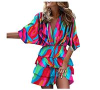 LSAltd Gothic Kleidung Damen Kleid Mädchen Korsett Damen Damen V-Ausschnitt Ärmellos Hohe Taille Glitzer Elegant Lang Abendkleider Y2k Dress Damen Sommerkleider,Mehrfarbig,XXL