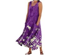 LSAltd Hippie Kleidung Damen Etuikleid Damen Kostüm Damen V-Ausschnitt Ärmellos Hohe Taille Glitzer Elegant Lang Abendkleider Minikleid Damen Sexy Schulterfrei Kleid,Purple,M