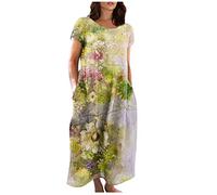 LSAltd Jeanskleid Damen Badeanzug Damen Große Größe Pole Dance Outfit Kleider Für Hochzeitsgäste Kleid Minikleid Im Wetlook S-3xl Strass V-Ausschnitt Partykleid,Yellow,L