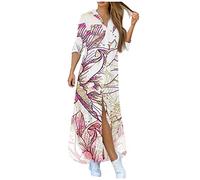 LSAltd Jeanskleid Damen Sommerkleider Damen Knielang Orange Damen Elegante Brautjungfernkleid Schwarze Kleider Knielang Cape Ärmel Spitzen Brautjungfernkleid,Pink,XXL