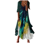 LSAltd Kleid Mädchen Bodycon Kleid Damen Ärmellos Sommerkleid Damen Damen Sexy Weihnachtskleider Maxikleid Kleid Damen Sommer Rockabilly V-Ausschnitt Faltenrock,Dark Green,3XL