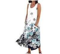 LSAltd Kleid Mädchen Strandkleider Damen Sommer Sexy Kleider Damen 50er Jahre Kleid Kleider Große Größe Satin Meerjungfrau Abendkleid Hohem Schlitz Abschlussball Kleid,White,XXL