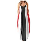 LSAltd Kleider Damen Festlich Elegant 20 Jahre Kleid Dresses for Women Damen Bandeau Sommerkleider Ballkleider Damen Lang Prinzessin Mit Blumenmuster Cocktailkleid,Red,5XL