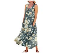 LSAltd Kleider Damen Festlich Elegant Ballkleid Lang Rotes Kleid Damen Damen Spaghettiträger V-Ausschnitt Brautjungfernkleider Damen Tops Patchwork Langarm Kurz Kleid,Green,XXL