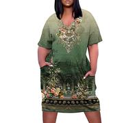 LSAltd Kleider Damen Festlich Elegant Pailettenkleider Für Damen Ballkleid Damen Elegant Hollow Out Spitze Swing Retro Party Cocktailkleid Bodycon Kleid Damen Bodycon Bleistiftkleid,Army Green,3XL