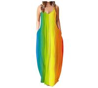 LSAltd Kleider Für Hochzeitsgäste Cocktailkleid Damen Elegant Für Hochzeit Leinenkleid Abendkleid Sexy Kleider Ballkleider Damen Lange Damen Elegant Neckholder Rückenfrei Lange Kleider,Orange,M