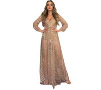 LSAltd Kleider Für Hochzeitsgäste Damen Kleider Sommer Sommerkleider Damen Damen Langarm Bodycon Bleistiftkleid Kleider Hochzeitsgast Damen Kurzarm Strandkleid Blumenkleid,Gold,XXL