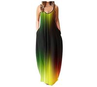 LSAltd Kleider Mädchen Cocktailkleid Damen Elegant Für Hochzeit Sommer Outfits Damen 1950 Vintage Retro Cocktailkleid V-Ausschnitt Faltenrock Minikleid Damen Sexy Ärmellos Boho Kleid,Green,S