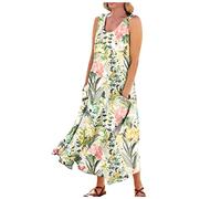 LSAltd Maxikleid Damen Lederrock Damen Schwarz Frühlingskleid Damen Damen Kleider Sexy Dress Off Shoulder Puff Langarm Polka Dots Minikleider Cocktailkleider,Green,S