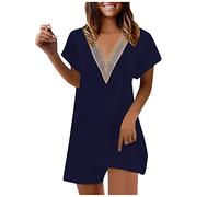 LSAltd Pareos & Strandkleider Für Damen Damen Kleider Sommer Oberteil Damen Damen Spaghetti Kleid Kleid Damen Sommer Mit Jacke Formell Abendkleid Set Für Hochzeit,Dunkelblau,XXL