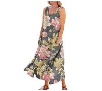 LSAltd Pareos & Strandkleider Für Damen Knebel Mund Extrem Wednesday Kleid Damen Sommerkleider Kleider Lang Ämellos Definierter Taille Figurbetontem Hüftumwickeltem Kleid,Green,4XL