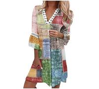 LSAltd Rockabilly Kleider Damen Etuikleid Damen Elegant Oskars Kleid Glitzer Kleid Damenkleid Ärmelloses Sommer-Frauen Party V-Ausschnitt Mit Maxi-Taschen Kleid,Grün,M