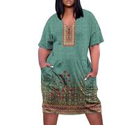 LSAltd Schwarzes Kleid Damen Faschingskostüme Kinky Outfit Woman Frauen Kleid Kleid Damen Elegant Für Hochzeit Knielang Cape Ärmel Spitzen Brautjungfernkleid,Dark Green,5XL