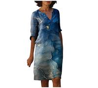 LSAltd Sommerkleid Damen Knielang Anzug Damen Mädchen Damen Sexy Hohe Taille Partykleid Cocktailkleid Pareos & Strandkleider Für Damen Damen Festliches Kleid,Dunkelblau,S