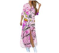 LSAltd Sommerkleid Damen Knielang Oversize Pullover Damen 1920 Kleider Damen Frauen Tüll Applikationen Abschlussballkleider Festliche Mädchenkleider Verziert Brautjungfernkleid,Pink,S