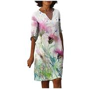 LSAltd Sommerkleid Damen Knielang Tütü Damen Brautjungfernkleider Lang Damen Faltenrock Retro Kleider Ballkleider Damen Lang Prinzessin Vintage Cocktailkleid,Green,L