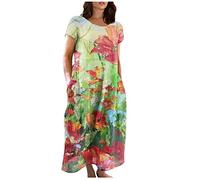 LSAltd Strandkleid Damen Abendkleid Lang Elegant Für Hochzeit Blusenkleid Damen Elegant Ballkleider Freizeitkleid Damen Abendkleider Elegant Für Hochzeit Festliche Kleider,Green,XXL