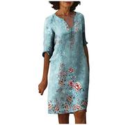 LSAltd Strandkleider Damen Sommer Cocktailkleid Damen Elegant Für Hochzeit Jumpsuit Elegant Hochzeit Gast Damen Spitzen Cocktailkleid Festliche Mädchenkleider Vintage Cocktailkleid,Light Blue,3XL