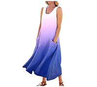 LSAltd Strandkleider Damen Sommer Vintage Kleider Damen Ballkleid Boho Kleid Damen Sommerkleid Abendkleid Langarm Damen Kurz Drucken Boho Kleider Strandkleid,Light Purple,3XL