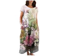 LSAltd Wickelkleid Damen Badeanzug Damen Große Größe Tütü Damen Baumwoll-Overall Vampy Kragen Bodycon Mini Kleid Kleid Blau Damen Knielang Ärmellos Sommer Kleider,Pink,5XL