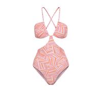 LSCN BY LASCANA Badeanzug Damen pink bedruckt Gr.34 Cup C/D