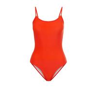 Badeanzug LSCN BY LASCANA "Gina", Damen, Gr. 38, Cup C/D, rot (rotorange), Recycling-Polyamid, unifarben, Badeanzüge Badeanzug, mit gebundenen Trägern im Rücken (65564243-38)