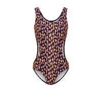 Badeanzug LSCN BY LASCANA, Damen, Gr. 46, Cup A/B, schwarz (schwarz bedruckt), Recycling-Polyamid, bedruckt, gepunktet, Badeanzüge Badeanzug, mit Cut-Outs an den Seiten (61832334-46)