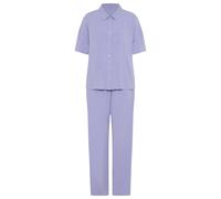 Pyjama LSCN BY LASCANA, Damen, Gr. 38, lila (blau), Web, Obermaterial: 100% Viskose, gestreift, oversize hüftlang, eingesetzt abgesteppte Kante, Homewear-Sets Pyjama, mit weiter Ballon-Hose (87635204-