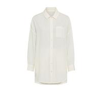 Langarmbluse LSCN BY LASCANA, Damen, Gr. 42, creme, Web, Obermaterial: 58% Viskose, 28% Baumwolle, 14% Leinen, unifarben, figurumspielend hüftbedeckend, 1-Knopf-Manschette, Blusen Langarmbluse (536103