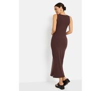 Maxikleid LSCN BY LASCANA, Damen, Gr. 42, N-Gr, braun (dunkelbraun), Rippware, Obermaterial: 63% Polyester, 33% Viskose, 4% Elasthan, unifarben, sehr figurbetont knöchelfrei, V-Ausschnitt, Kleider Max