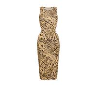 Midikleid LSCN BY LASCANA, Damen, Gr. 40, N-Gr, leopard print, Jersey, Obermaterial: 47% Baumwolle, 47% Modal, 6% Elasthan, bedruckt, figurbetont kniebedeckend, Rundhals, Kleider Midikleid (94410628-4