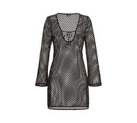 Minikleid LSCN BY LASCANA, Damen, Gr. 36, N-Gr, schwarz, Stoff, Obermaterial: 94% Polyester, 6% Elasthan. Besatz: 95% Polyester, 5% Elasthan, unifarben, figurumspielend Mini, Rundhals, Kleider Minikle