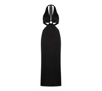 Neckholderkleid LSCN BY LASCANA, Damen, Gr. 40, N-Gr, schwarz, Jersey, Obermaterial: 47% Baumwolle, 47% Modal, 5% Elasthan, 1% sonstige Fasern, unifarben, figurbetont lang, tiefer V-Ausschnitt, Kleide