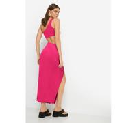 One-Shoulder-Kleid LSCN BY LASCANA, Damen, Gr. 46, N-Gr, pink (fuchsia rose), Jersey, Obermaterial: 47% Baumwolle, 47% Modal, 6% Elasthan, unifarben, figurbetont lang, asymmetrischer Ausschnitt, Kleid