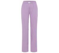 Pyjamahose LSCN BY LASCANA, Damen, Gr. 40/42, N-Gr, rosa (lila, gestreift), Single Jersey, Obermaterial: 50% Baumwolle, 50% Viskose, bequem lang, Hosen Pyjamahose, mit weitem Bein (74790514-40) lila, 