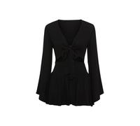 LSCN BY LASCANA Strandset: Crepebluse und Shorts Damen schwarz Gr.48