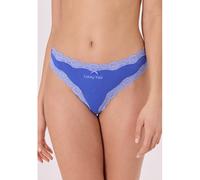 String LSCN BY LASCANA, Damen, Gr. 48/50, blau, Jersey, Obermaterial: 95% Modal, 5% Elasthan. Spitze: 90% Polyamid, 10% Elasthan, kontrastfarbene Details, Unterhosen String, mit hochwertiger Spitze ab