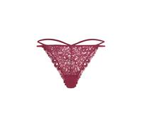 String LSCN BY LASCANA, Damen, Gr. 48/50, 1 Stk., lila (deep berry), Spitze, Obermaterial: 87% Nylon, 13% Elasthan, unifarben, figurbetont, Unterhosen String, aus blättriger Spitze (36508417-48) deep 